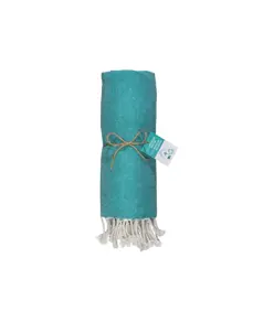 Telo mare/pareo  in cotone riciclato  da 180 gr/m2 con frange, misura 90x170 cm