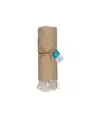 Telo mare/pareo  in cotone riciclato  da 180 gr/m2 con frange, misura 90x170 cm