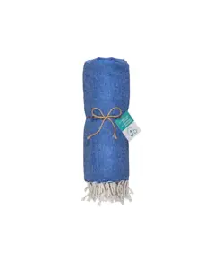 Telo mare/pareo  in cotone riciclato  da 180 gr/m2 con frange, misura 90x170 cm