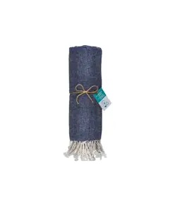 Telo mare/pareo  in cotone riciclato  da 180 gr/m2 con frange, misura 90x170 cm