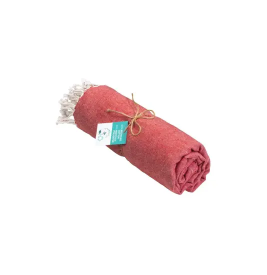 Telo mare/pareo  in cotone riciclato  da 180 gr/m2 con frange, misura 90x170 cm