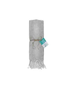 Telo mare/pareo  in cotone riciclato  da 180 gr/m2 con frange, misura 90x170 cm