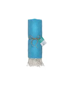 Telo mare/pareo  in cotone riciclato  da 180 gr/m2 con frange, misura 90x170 cm