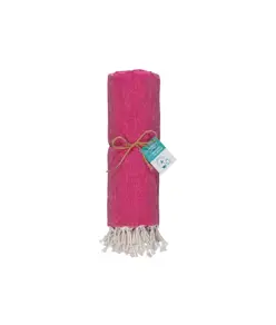 Telo mare/pareo  in cotone riciclato  da 180 gr/m2 con frange, misura 90x170 cm