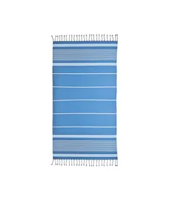 Telo mare/pareo stile Fouta 100% cotone 580gr con lato in spugna e frange, 90x160 cm