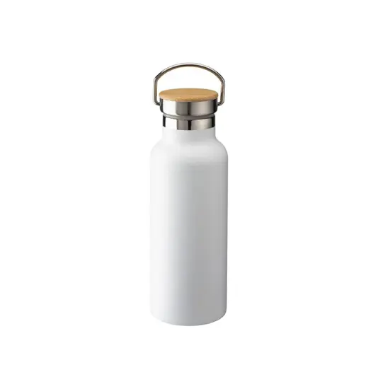 Thermos in acciaio inossidabile (500 ml) con doppia parete isolante e tappo in bambù