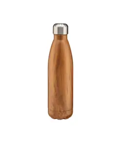 Thermos in acciaio inossidabile capacità 500 ml con doppia parete isolante. Effetto legno