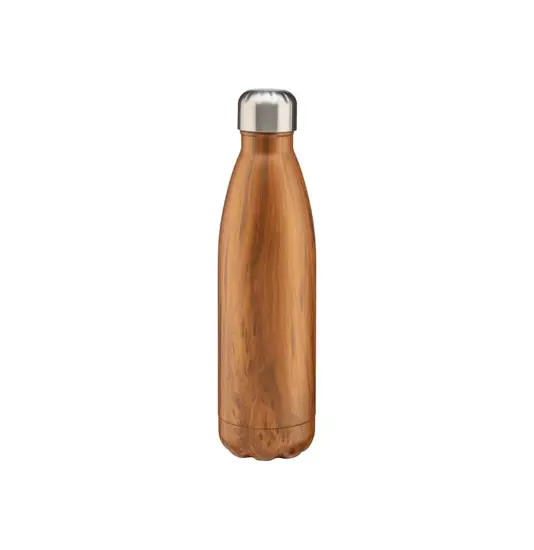 Thermos in acciaio inossidabile capacità 500 ml con doppia parete isolante. Effetto legno