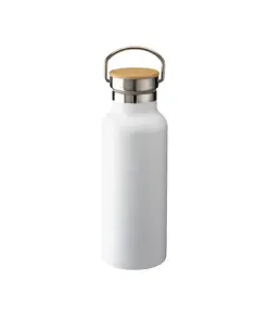 Thermos in acciaio inossidabile  con doppia parete isolante con tappo in bambú