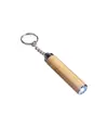 Torcia  LED in bamboo con anello portachiavi, 3 batterie LR41 incluse