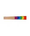 Ventaglio arcobaleno in poliestere con manico in legno