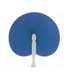 Ventaglio in carta colorata con manico in plastica bianca, lunghezza cm 26
