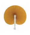 Ventaglio in carta colorata con manico in plastica bianca, lunghezza cm 26