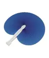 Ventaglio in carta colorata con manico in plastica bianca, lunghezza cm 26