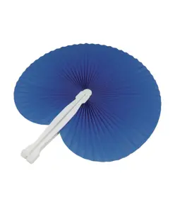 Ventaglio in carta colorata con manico in plastica bianca, lunghezza cm 26