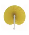 Ventaglio in carta colorata con manico in plastica bianca, lunghezza cm 26