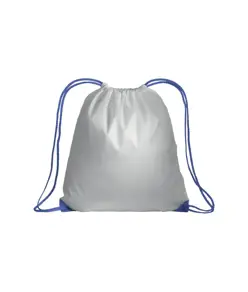 Zainetto bianco in poliestere 210 T con chiusura a strozzo, angoli rinforzati Handle
