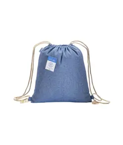 Zainetto carbon neutral in cotone riciclato effetto melange 280 gr/m2 con chiusura a stroz Handle