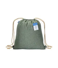 Zainetto carbon neutral in cotone riciclato effetto melange 280 gr/m2 con chiusura a stroz Handle