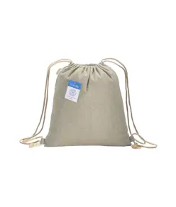Zainetto carbon neutral in cotone riciclato effetto melange 280 gr/m2 con chiusura a stroz Handle