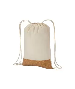 Zainetto in cotone 135 g/m2 con chiusura a strozzo,  base in sughero Handle