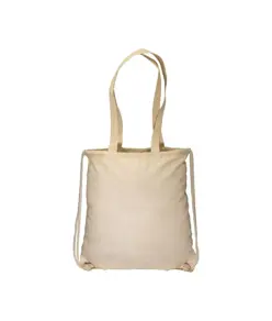 Zainetto in cotone 135 g/m2, con chiusura a strozzo e manici Handle