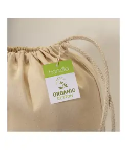 Zainetto in cotone biologico 220 g/m2, con chiusura a strozzo Handle