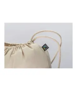 Zainetto in cotone FAIRTRADE ® 140 g/m2 con chiusura a strozzo Handle