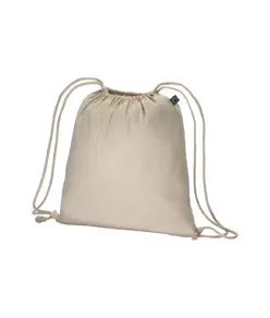 Zainetto in cotone FAIRTRADE ® 140 g/m2 con chiusura a strozzo Handle