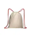 Zainetto in cotone naturale con chiusura a strozzo e cordini colorati Handle