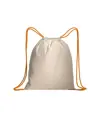 Zainetto in cotone naturale con chiusura a strozzo e cordini colorati Handle