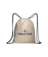 Zainetto in cotone naturale con chiusura a strozzo e cordini colorati Handle