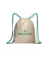 Zainetto in cotone naturale con chiusura a strozzo e cordini colorati Handle