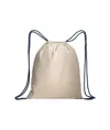 Zainetto in cotone naturale con chiusura a strozzo e cordini colorati Handle
