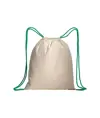 Zainetto in cotone naturale con chiusura a strozzo e cordini colorati Handle