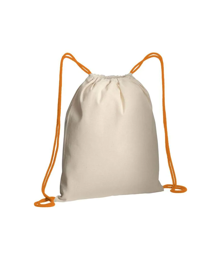 50 pezzi Zainetto in cotone naturale con chiusura a strozzo e cordini colorati Handle
