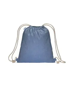 Zainetto in cotone riciclato effetto melange 180 g/m2 con chiusura a strozzo Handle