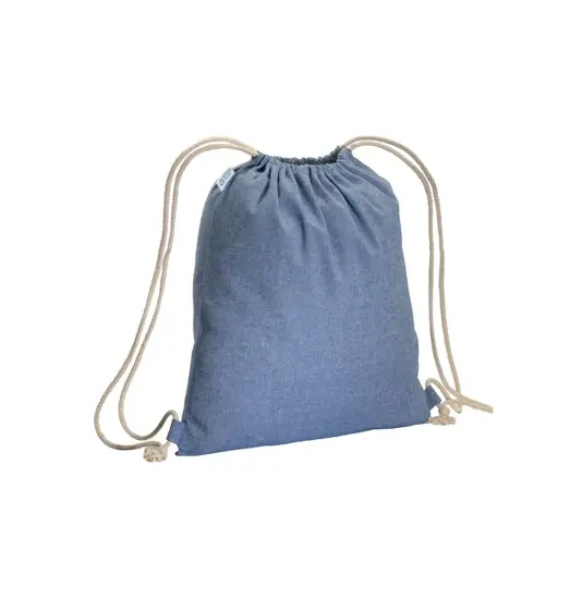 Zainetto in cotone riciclato effetto melange 180 g/m2 con chiusura a strozzo Handle
