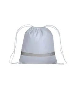 Zainetto in poliestere 210T con banda catarifrangente, chiusura a strozzo Handle