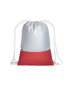 Zainetto in poliestere 210T con tasca zip colorata e chiusura a strozzo Handle