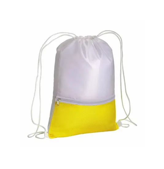 Zainetto in poliestere 210T con tasca zip colorata e chiusura a strozzo Handle