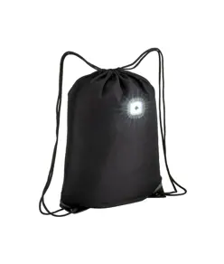 Zainetto in poliestere 300T con luce LED COB, angoli rinforzati. Handle