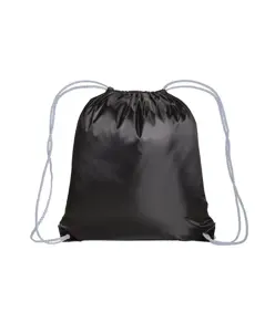 Zainetto nero in Polyester 210 T, manici colorati e angoli rinforzati neri Handle