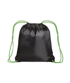Zainetto nero in Polyester 210 T, manici colorati e angoli rinforzati neri Handle
