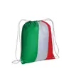 Zainetto tricolore in  poliestere 210 T con chiusura a strozzo e angoli rinforzati Handle