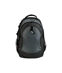 Zaino in poliestere 1680D con 4 tasche di cui 2 laterali retinate e moschettone