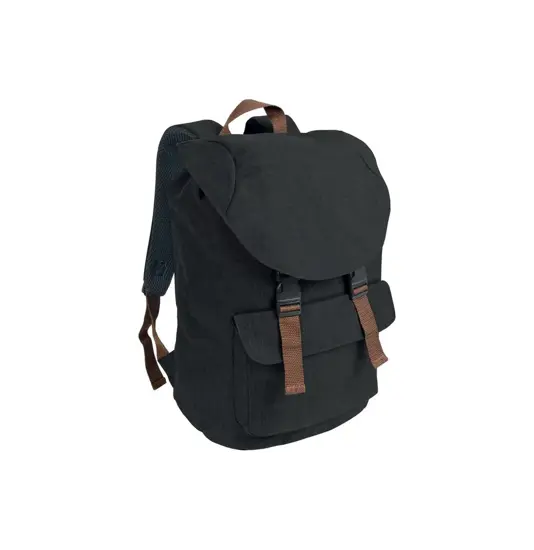 Zaino in poliestere two tone effetto melange con 2 tasche