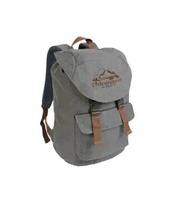 Zaino in poliestere two tone effetto melange con 2 tasche