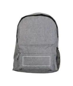 Zaino in poliestere two tone effetto melange con 3 tasche di cui 1 laterale retinata