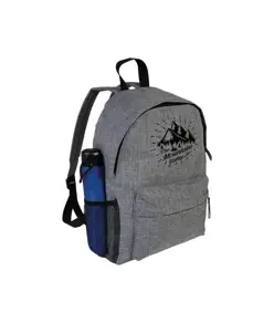 Zaino in poliestere two tone effetto melange con 3 tasche di cui 1 laterale retinata